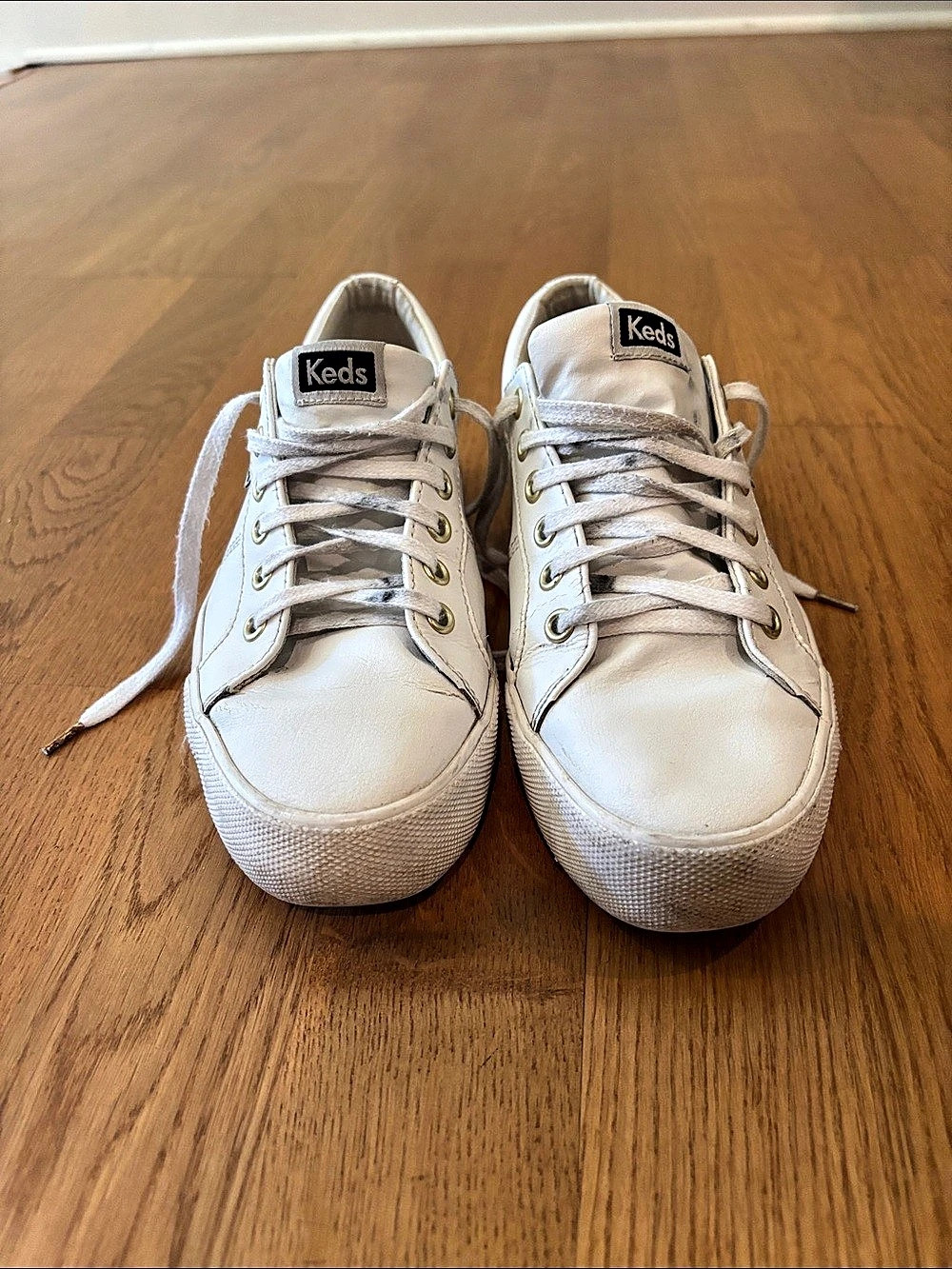 Keds Leather Sneaker White Lace-Up Sneakers